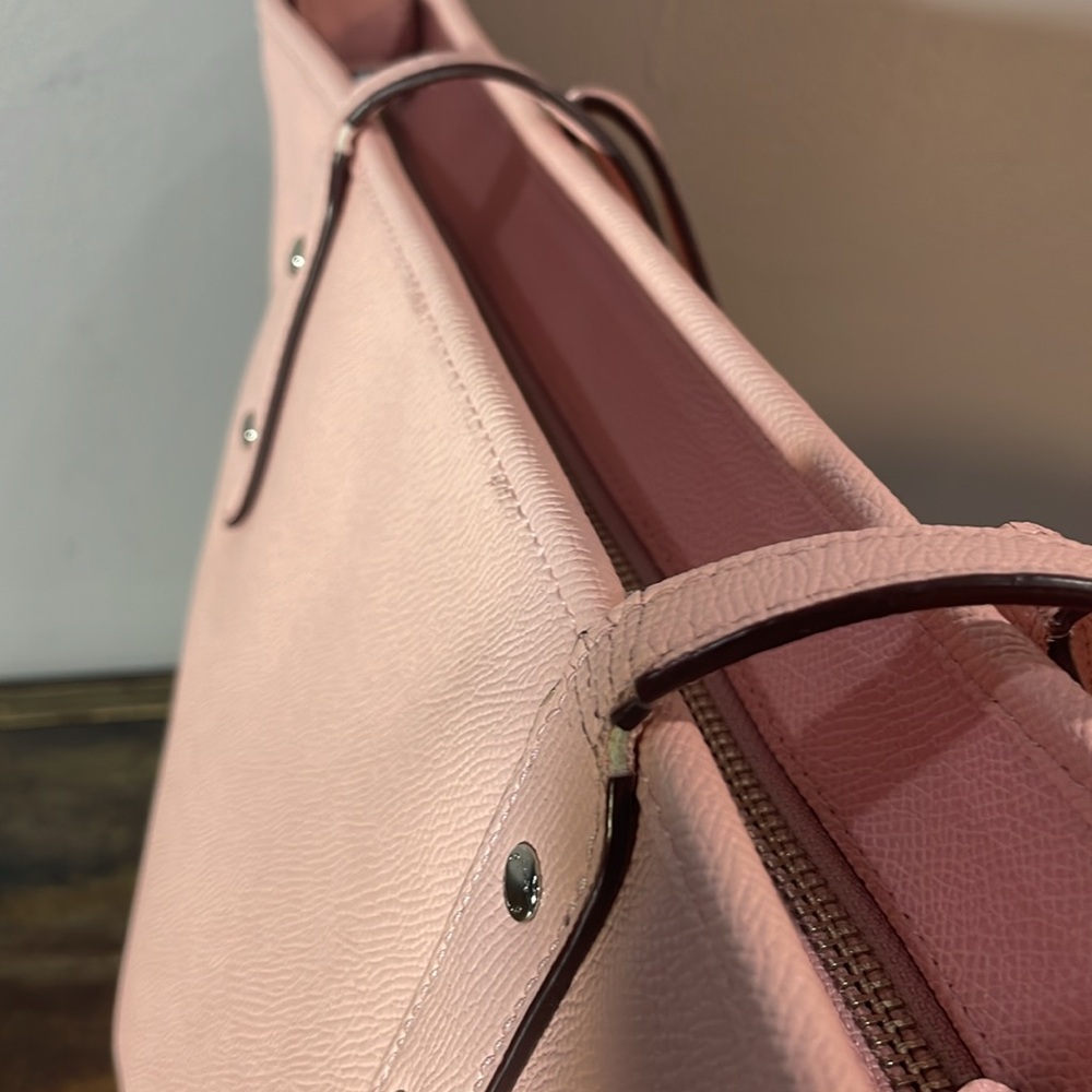 Coach petal pink handbag nice shape some nics along handle as shown - beautiful! - Picture 7 of 17